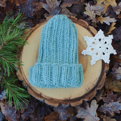 Czapka z wełny peruwiańskiej w kolorze miętowym