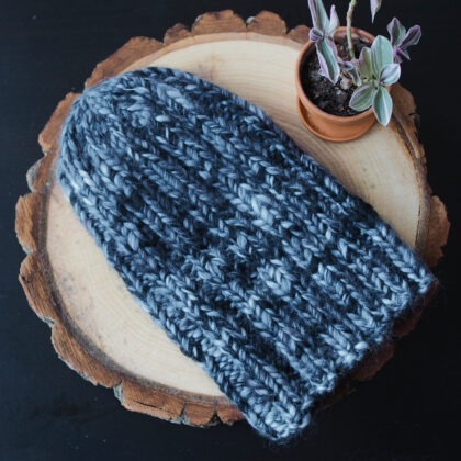 Czapka merino szary melanż UNISEX